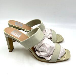 DV Dolce Vita Womens‎ Size 9 Selsta Sage Green Croc Embossed Heels Sandals Shoes